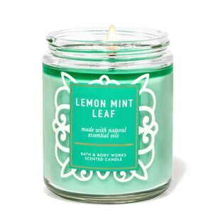 Bath & Body Works NWT Lemon Mint Leaf Single Wick 7oz Jar Candle